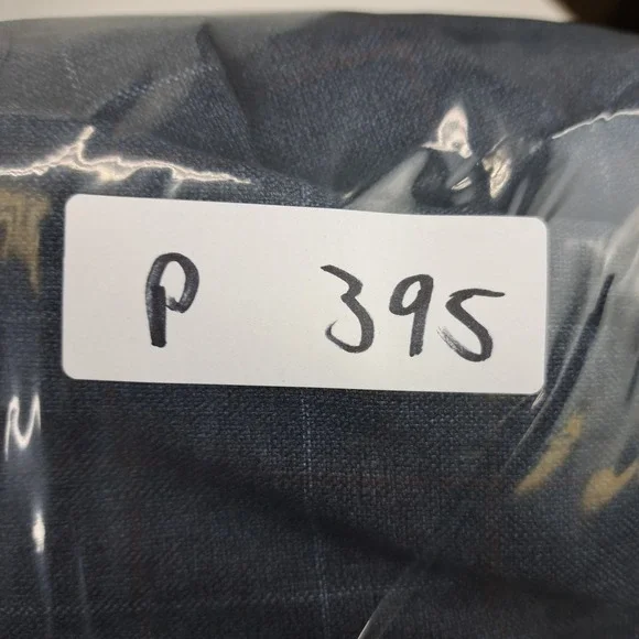 Joseph Feiss Mens 50R Blue Silk Wool Plaid Suit Jacket Blazer Windowpane